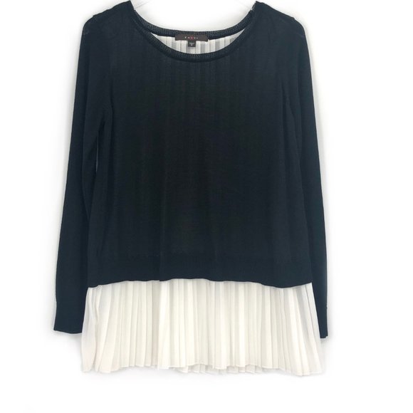 FEVER Mixed Media Accordion Pleat Tunic #UU3 - Picture 2 of 6